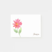 Coral Pink Waterverf Daisy Post-it® Notes (Voorkant)