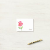 Coral Pink Waterverf Daisy Post-it® Notes (Op bureau)