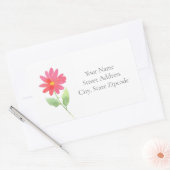 Coral Pink Waterverf Flower labels (Envelop)