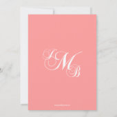 Coral Pink White Three Letter Wedding Invitations (Dos)