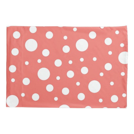 Coral Polka Dot Kussensloop (Achterkant)