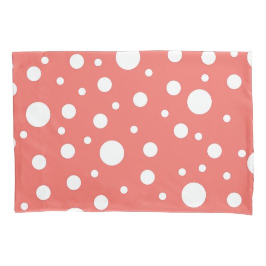 Coral Polka Dot Kussensloop (Voorkant)