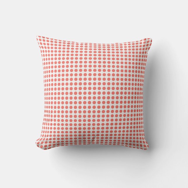 Coral Polka Dot Sierkussen (Voorkant)