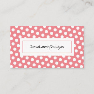 Coral Polka Dots Pattern Chic Visitekaartjes