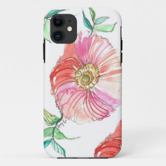 Coral Poppy Waterverf iPhone Case