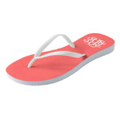Coral Preppy Script Monogram Teenslippers (Schuin)