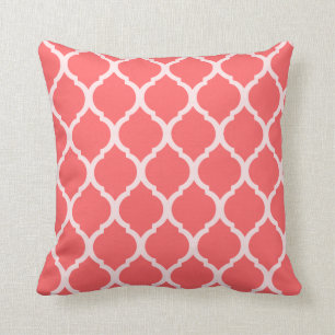 Coral Quatrefoil Pillow Kussen