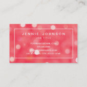 Coral Red  Bokeh Visitekaartje (Achterkant)