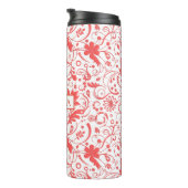 Coral Red Damask Thermosbeker (Geroteerd rechts)