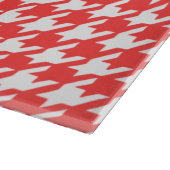 Coral Red en White Houndstooth Pattern Snijplank (Hoek)