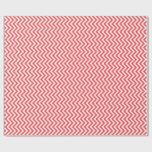 Coral Red en White Large Chevron Pattern H Cadeaupapier (Vlak)