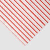 Coral Red en White Striped Tissuepapier (Detail)