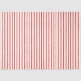 Coral Red en White Striped Tissuepapier