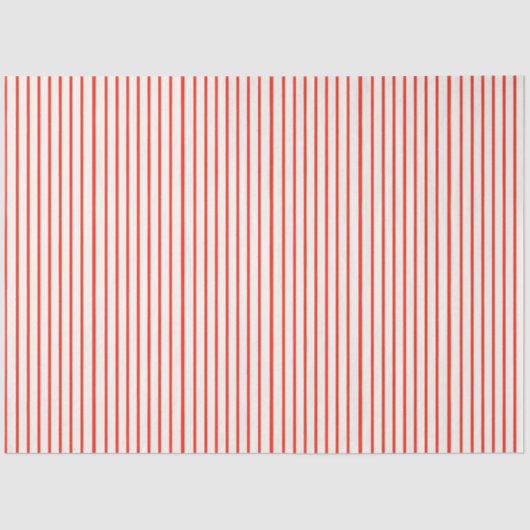 Coral Red en White Striped Tissuepapier (Voorkant)