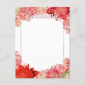 Coral Red Pink Botanische Boho Floral Afstuderen Briefkaart (Voorkant)