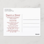 Coral Red Pink Botanische Boho Floral Afstuderen Briefkaart (Achterkant)