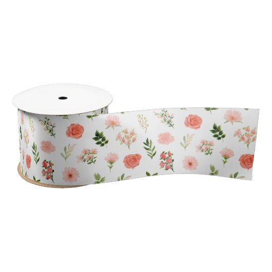 Coral Red Roses and Foliage Pattern Lint (Spoel)