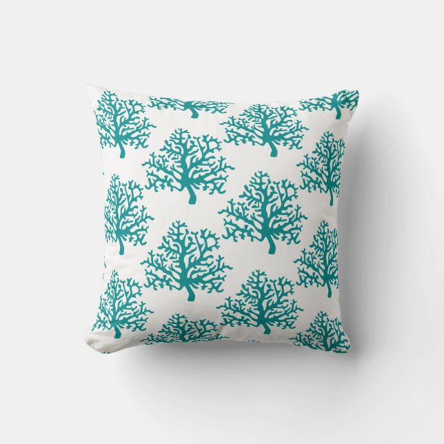 Coral Reef Beach Coussin Turquoise (Recto)