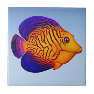 Coral Reef Chevron Tang Fish Tile Tegeltje