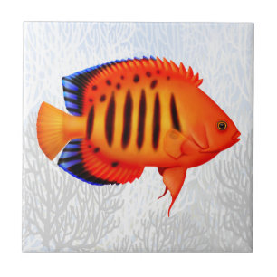Coral Reef Flame Angelfish Tile Tegeltje