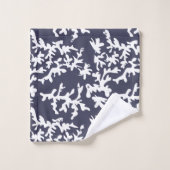 Coral Reef Marine Blue and White Ocean Thème (Gant de toilette)