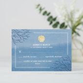 Coral Reef Seashell Beach Wedding Cartes RSVP (Debout devant)