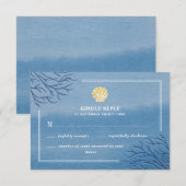 Coral Reef Seashell Beach Wedding Cartes RSVP (Devant / Derrière)