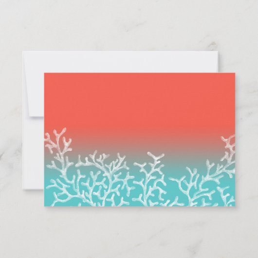 Coral Reef Starfish Beach Wedding Réponse RSVP (Dos)