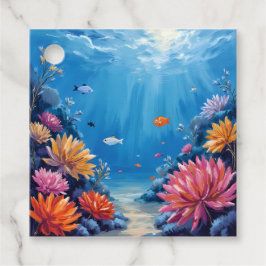 Coral Reef Under the Sea Ocean Painting Bedankjes Labels