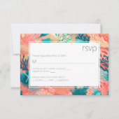 Coral Reef Vibrant rose et turquoise RSVP (Devant)