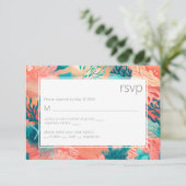 Coral Reef Vibrant rose et turquoise RSVP (Debout devant)