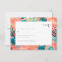Coral Reef Vibrant rose et turquoise RSVP