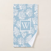 Coral Reefs été plage côtière monogramme extérieur (Serviette à main)