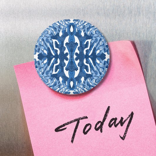Coral Rococo en bleu indigo Option 2 Magnet