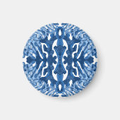 Coral Rococo en bleu indigo Option 2 Magnet (Devant)