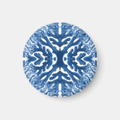 Coral Rococo en bleu indigo Option 3 Magnet (Devant)