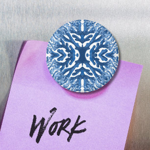 Coral Rococo en bleu indigo Option 3 Magnet