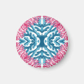 Coral Rococo en rose et aqua Option 3 Magnet (Devant)