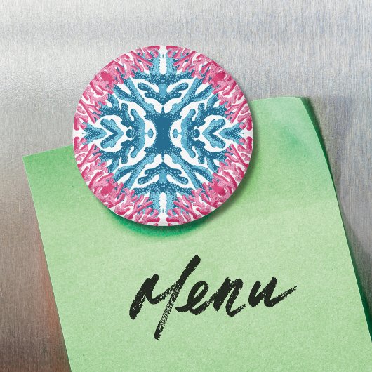 Coral Rococo en rose et aqua Option 3 Magnet