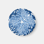 Coral Rococo in Blue Indigo Option 1 Magnet (Devant)