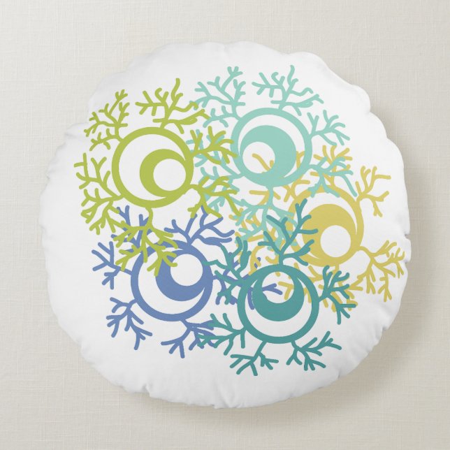 Coral Rond Kussen (Voorkant)