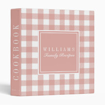 Coral Rose Buffalo Plaid Recette livre de recettes