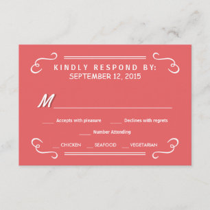 Coral Rose Eat Drink & RSVP Rustic Mariage Répondr