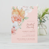 Coral rose Floral Bridal Brunch Shoch Invitation (Debout devant)