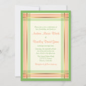 Coral rose Mint vert Plat Faire-part de mariage (Devant)