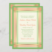 Coral rose Mint vert Plat Faire-part de mariage (Devant / Derrière)