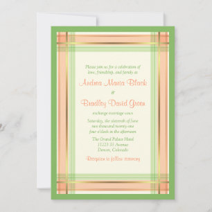 Coral rose Mint vert Plat Faire-part de mariage