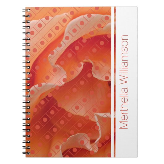 Coral Rose Polka Dot Custom Notebook Journal (Devant)