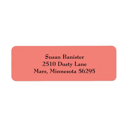 Coral Rose Simple Plain Return Étiquettes d'adress (Devant)