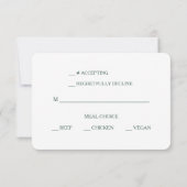 Coral rose vert Rose mariage floral RSVP (Dos)